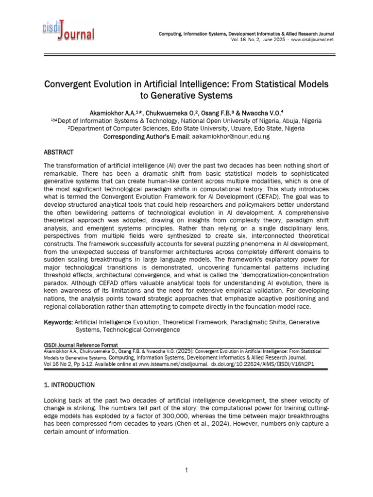 Convergent Evolution in AI Systems | PDF | Artificial Intelligence ...