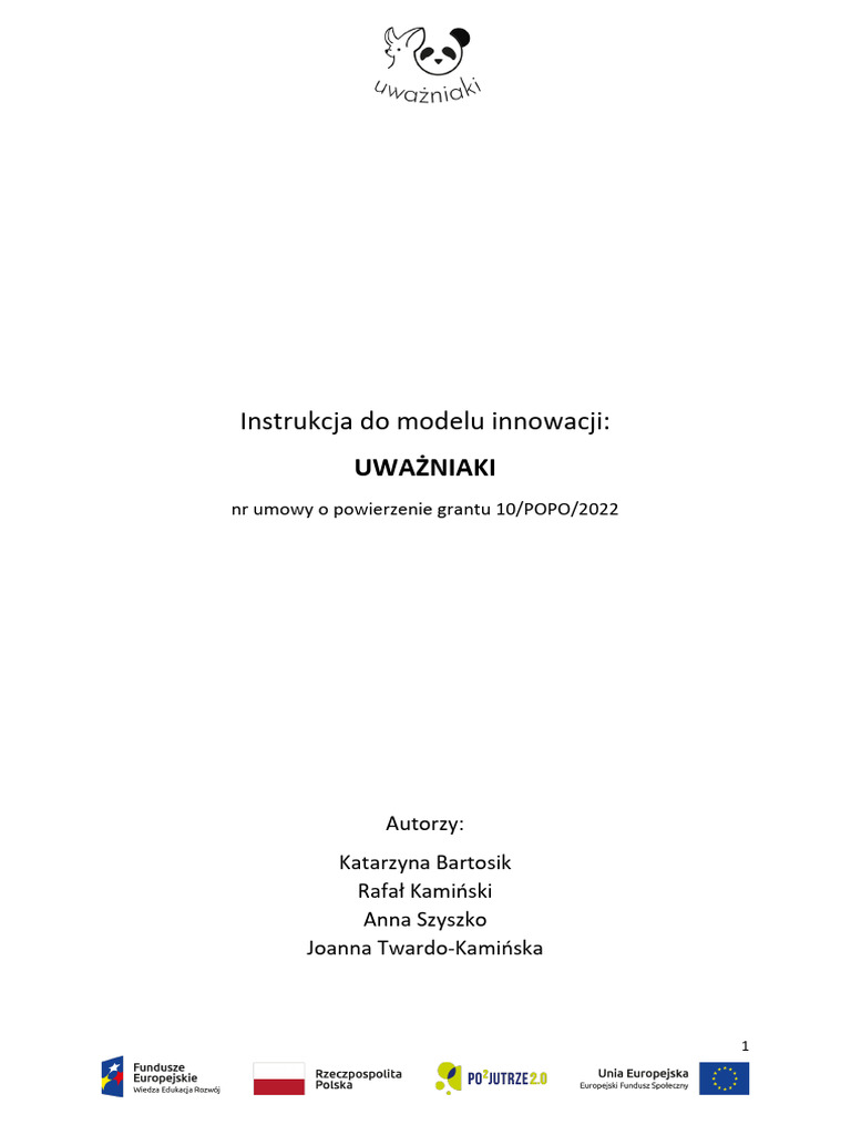 Instrukcja Do Modelu Innowacji Uwazniaki-1 | PDF