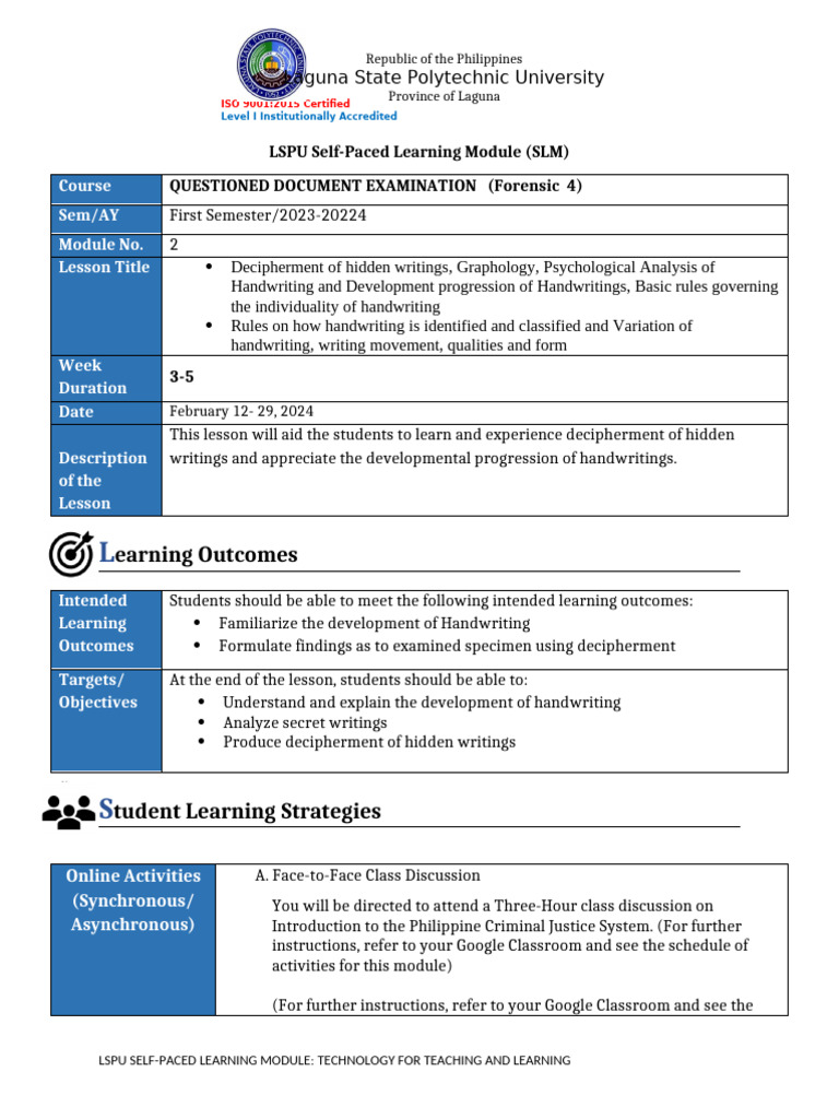 Forensic Handwriting Analysis Module | PDF | Graphology | Cipher