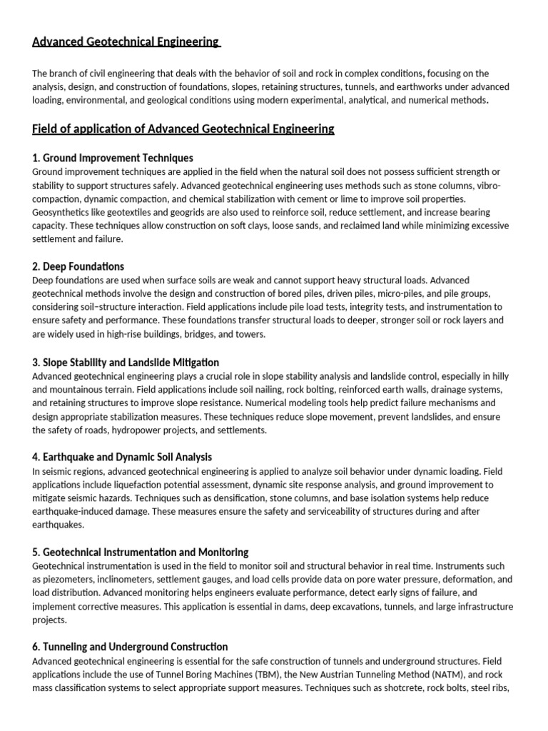 Advanced Geotechnical Engineering Techniques | PDF | Geotechnical ...