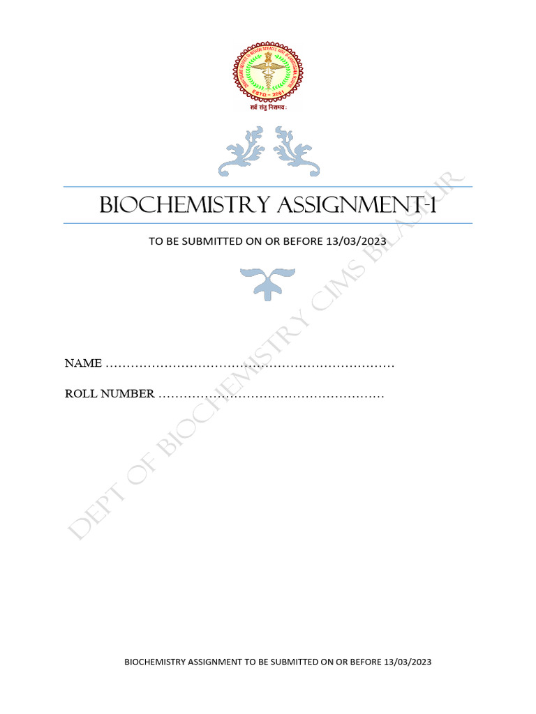 Biochemistry Assignment Guidelines | PDF | Chess Openings | Chess Theory