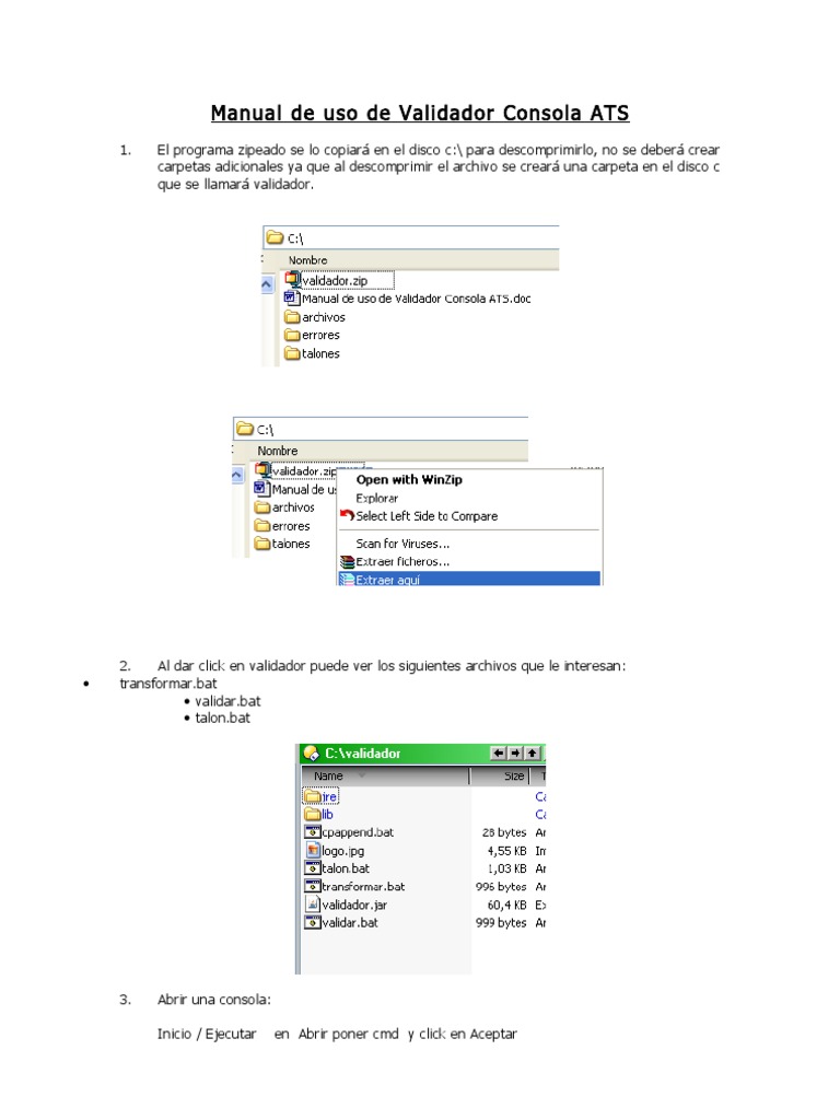 Manual Validador Consola ATS | PDF | Archivo de computadora | Datos de ...