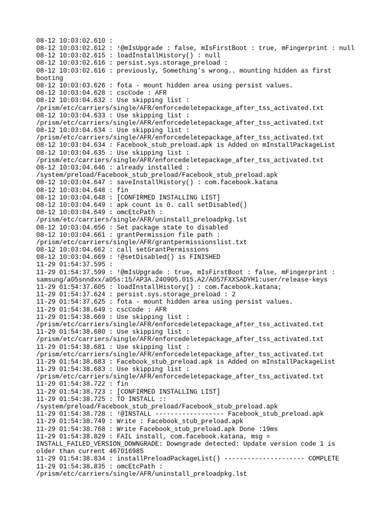 Facebook Preload Installation Log | PDF | Computer Architecture ...