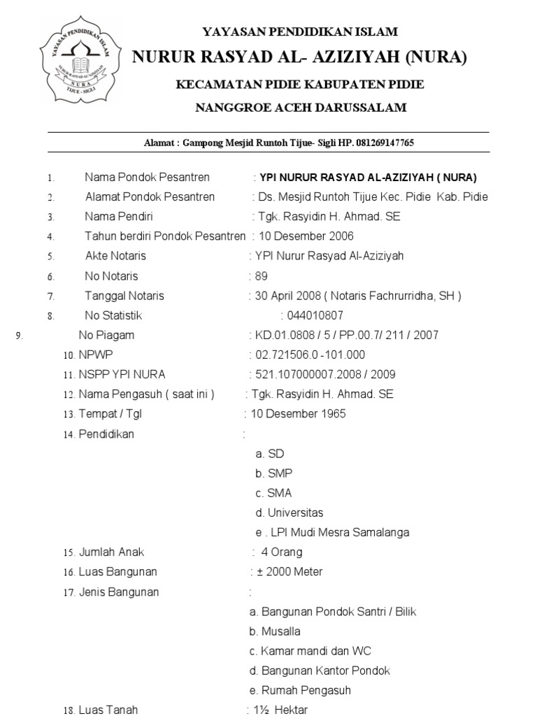 Profil Yayasan Pendidikan Nura | PDF | Perjalanan