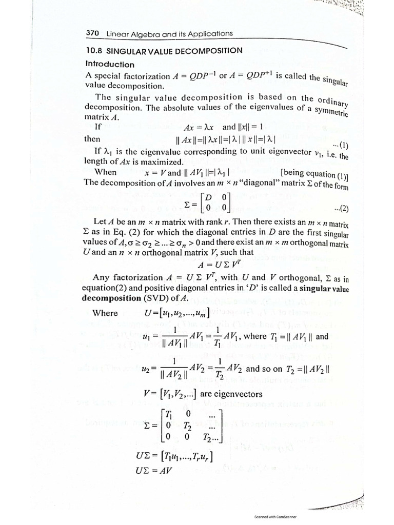 Singular Value Decomposition | PDF
