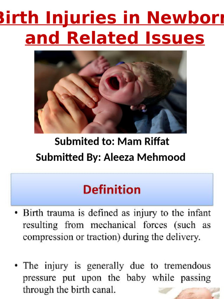 Birth Injuries in Newborn and Related Issues | PDF