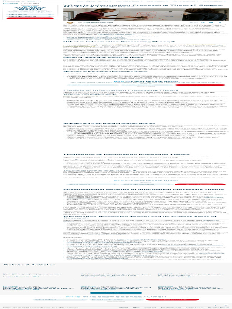 Understanding Information Processing Theory | PDF | Behavioural ...