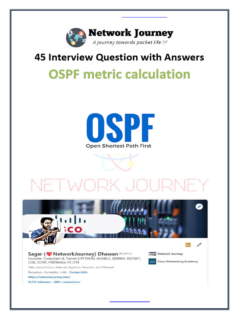 OSPF Metric Calculation Interview Q&A | PDF | Routing | Network ...
