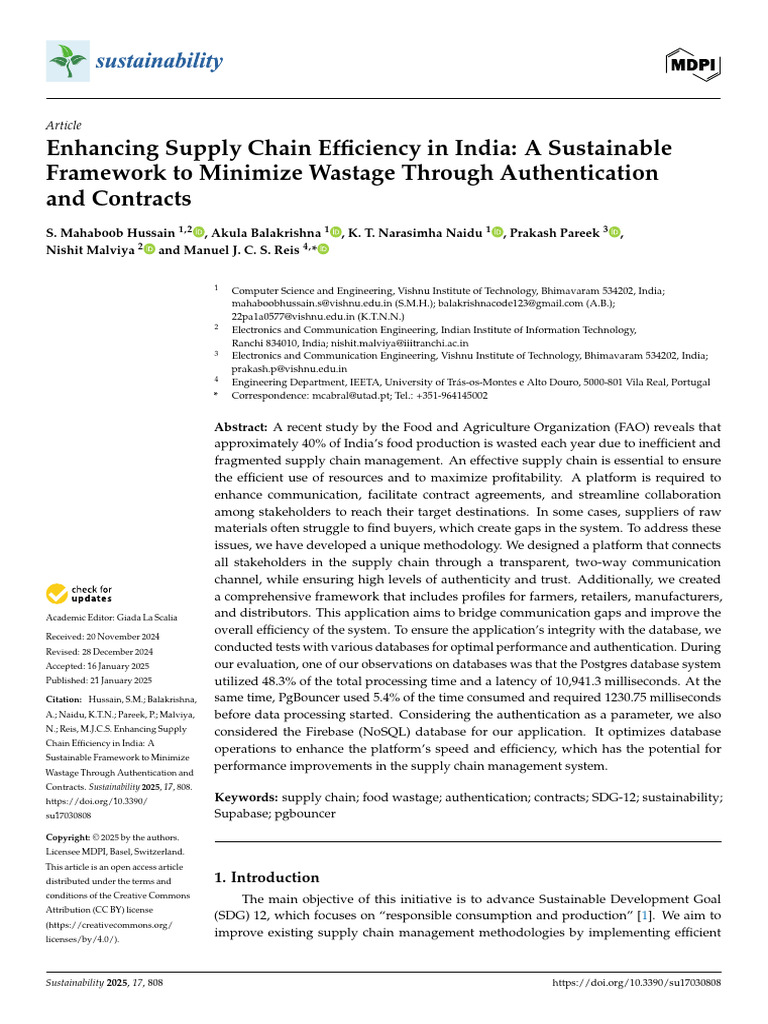 Sustainable Supply Chain Framework India | PDF | Supply Chain | Supply ...