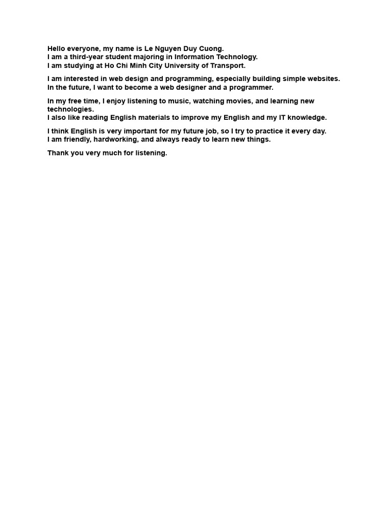 Student Profile: Aspiring Web Designer | PDF