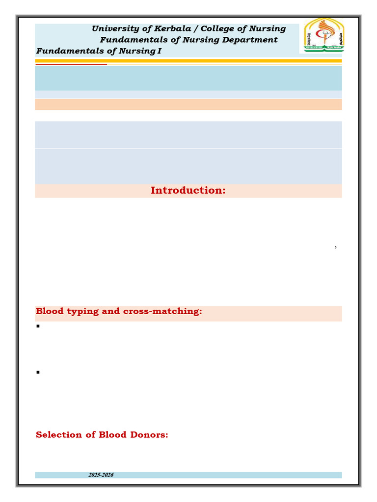 Blood Transfusion: Nursing Guidelines | PDF | Blood Transfusion | Blood ...