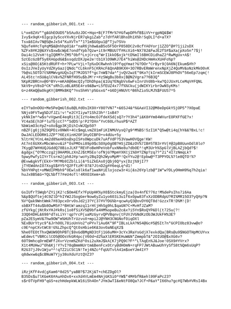 Random Gibberish Text Files | PDF