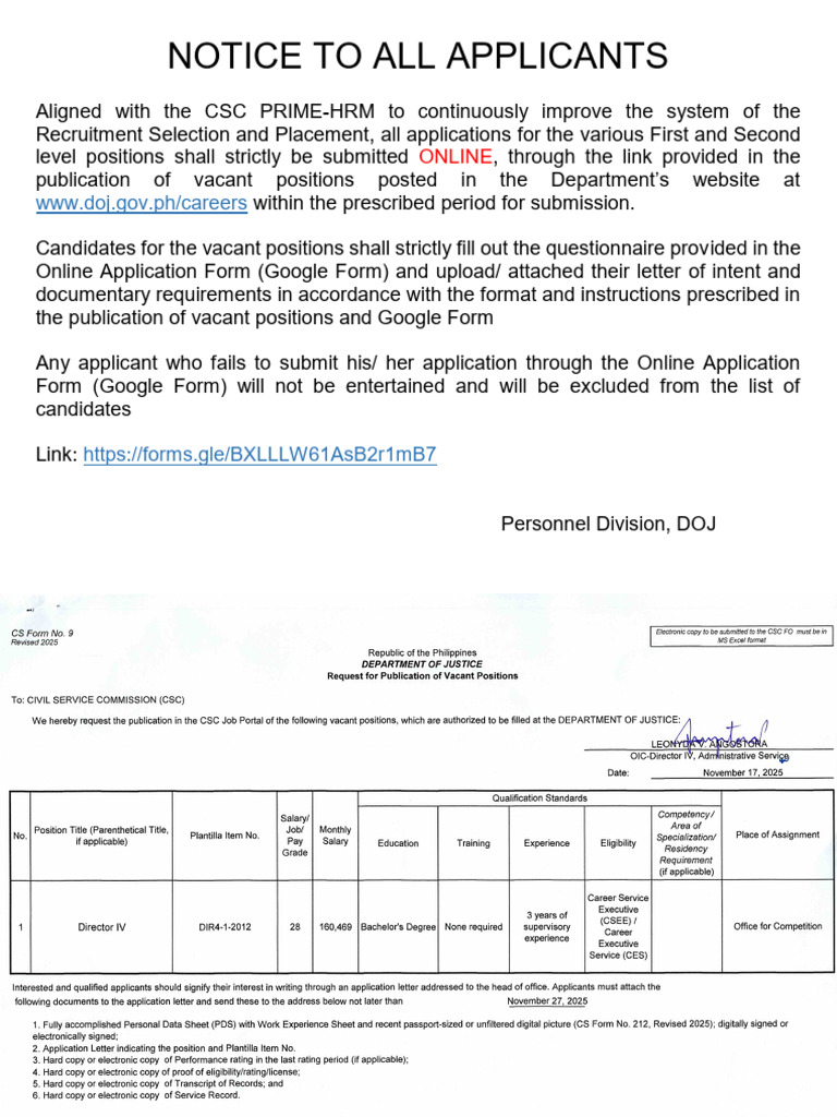 DOJ Online Application Guidelines | PDF | Equality Rights | Gender