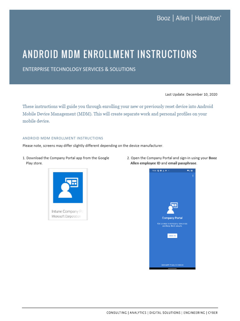Android MDM Enrollment Guide | PDF