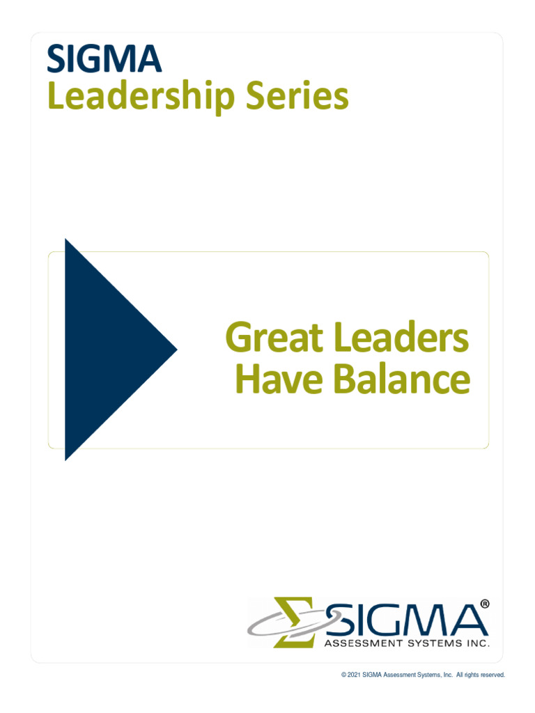 Great Leaders Achieve Work-Life Balance | PDF | Well Being ...