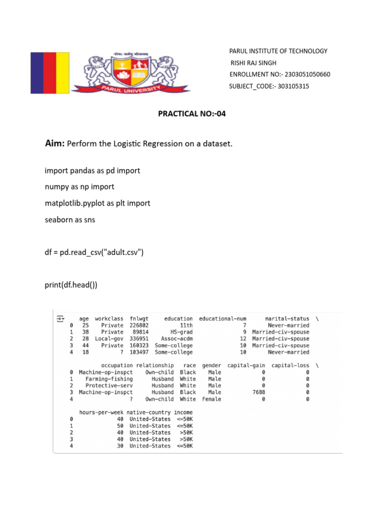 Logistic Regression Analysis in Python | PDF