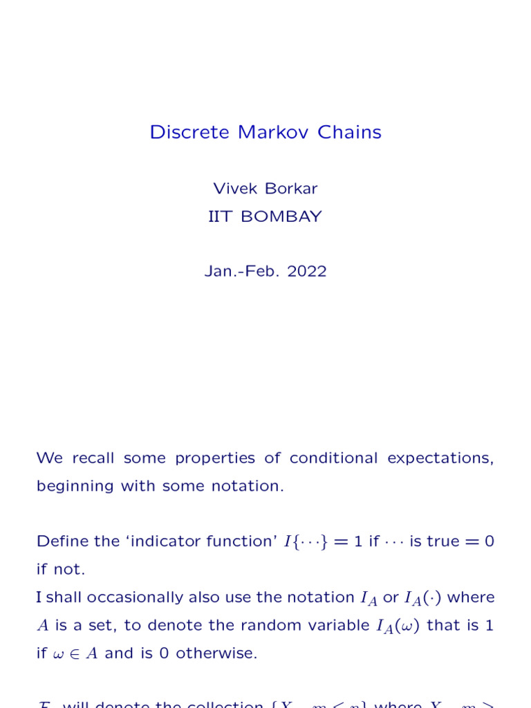 Properties of Discrete Markov Chains | PDF | Markov Chain | Applied ...