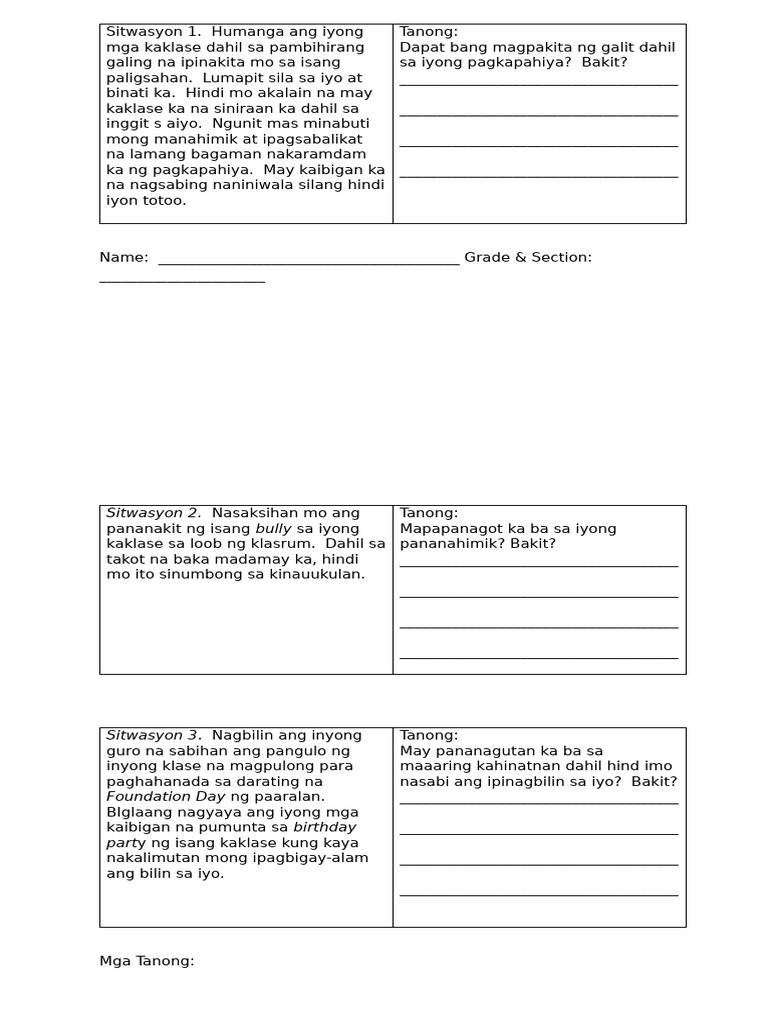 Activity For September 1 2025 | PDF