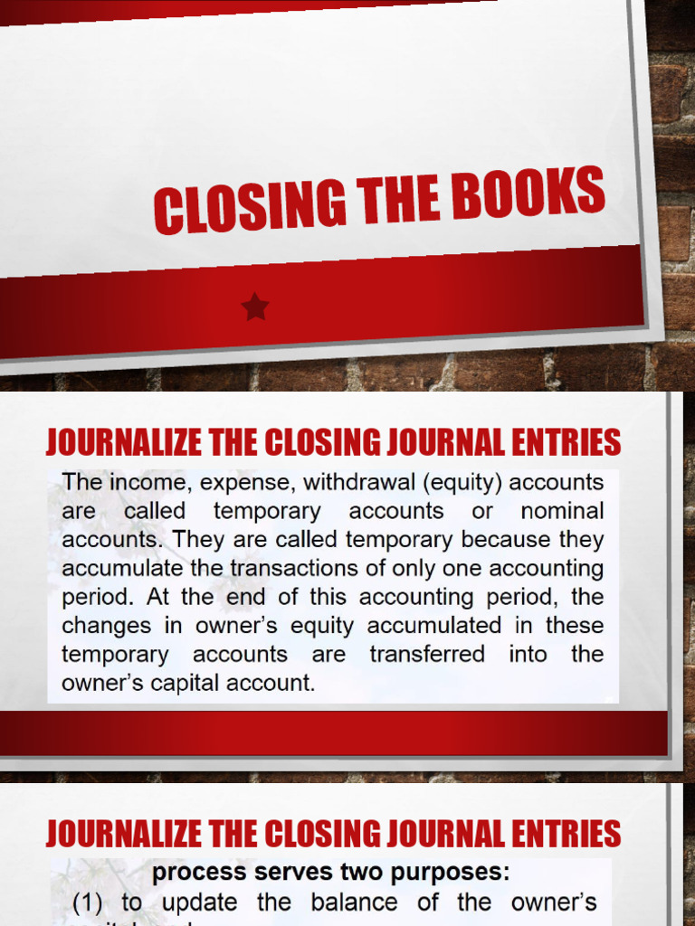 Closing Journal Entries Guide | PDF