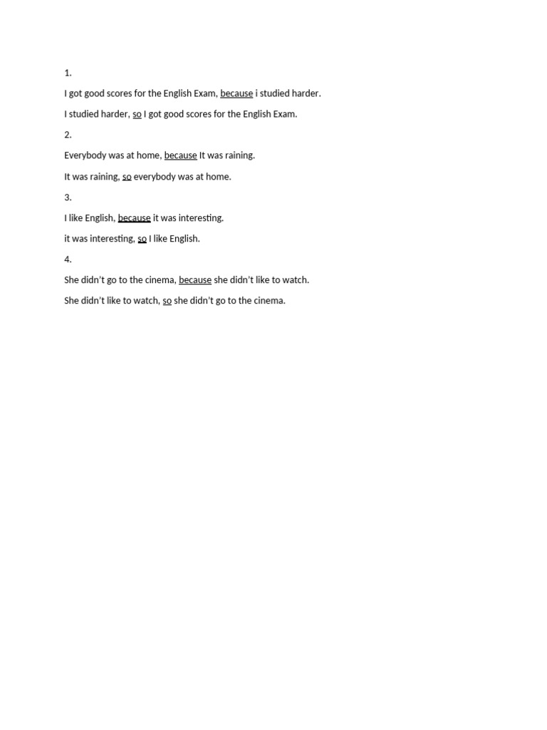 Cause and Effect Sentence Examples | PDF