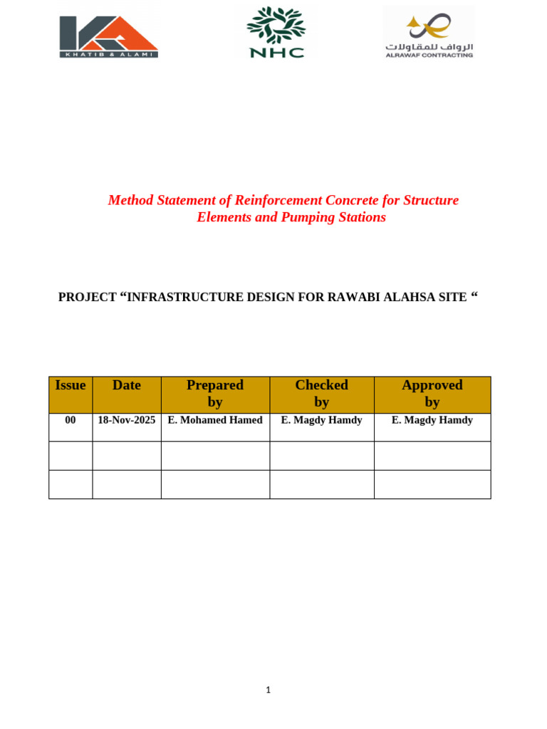 Concrete Method Statement for Structures | PDF | Concrete | Quality ...