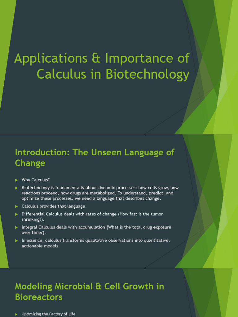 Calculus Applications in Biotechnology | PDF | Enzyme | Biology