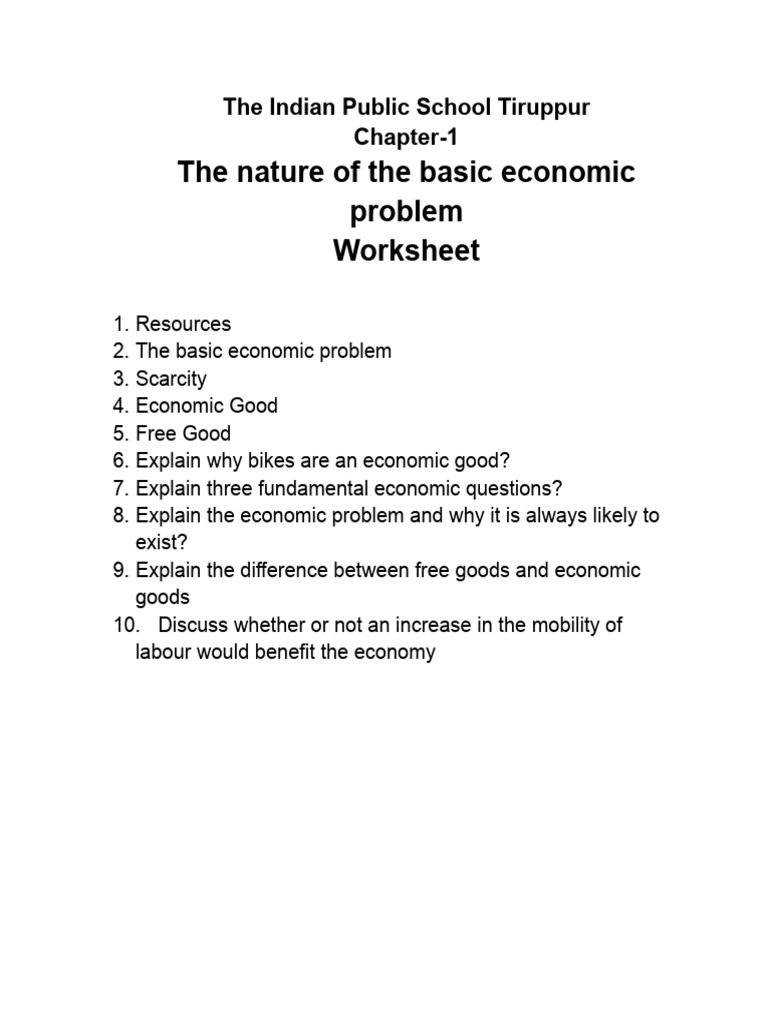 Economic Concepts and Scarcity Explained | PDF