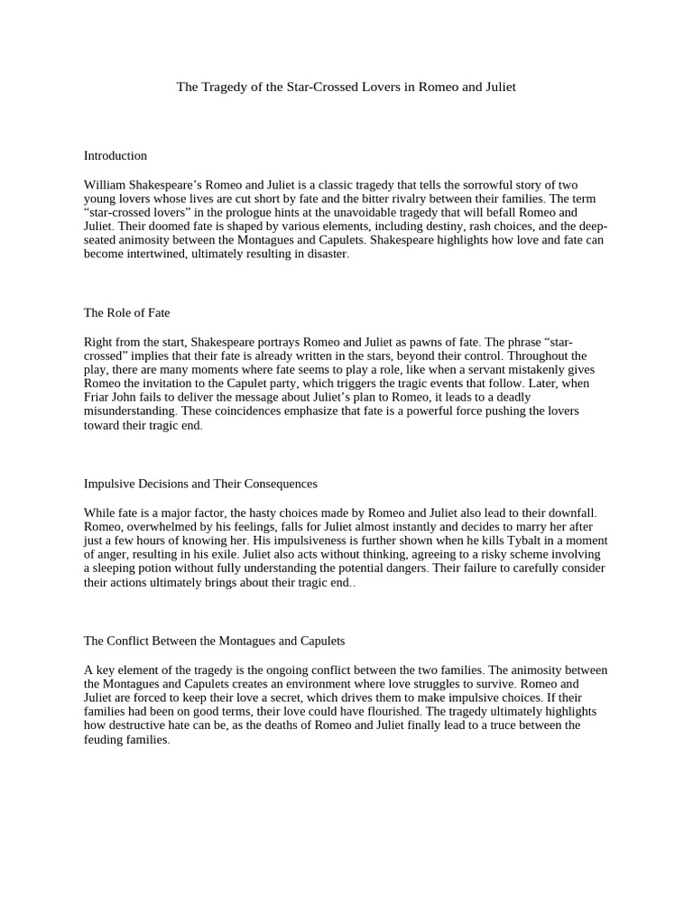 Tragedy of Romeo and Juliet Explained | PDF | Characters In Romeo And ...