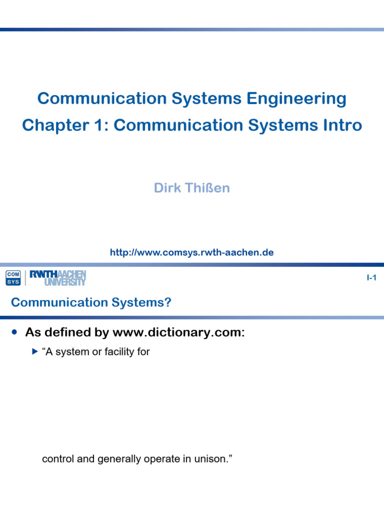 Introduction to Communication Systems | PDF | Internet Protocol Suite ...