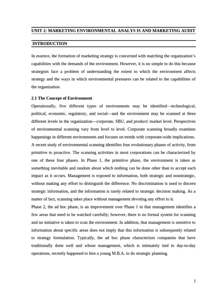 Marketing Environmental Analysis Guide | PDF | Marketing | Swot Analysis