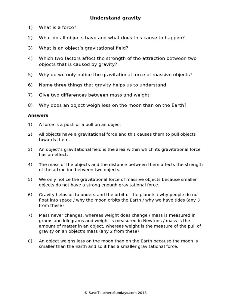 Understanding Gravity and Its Effects | PDF