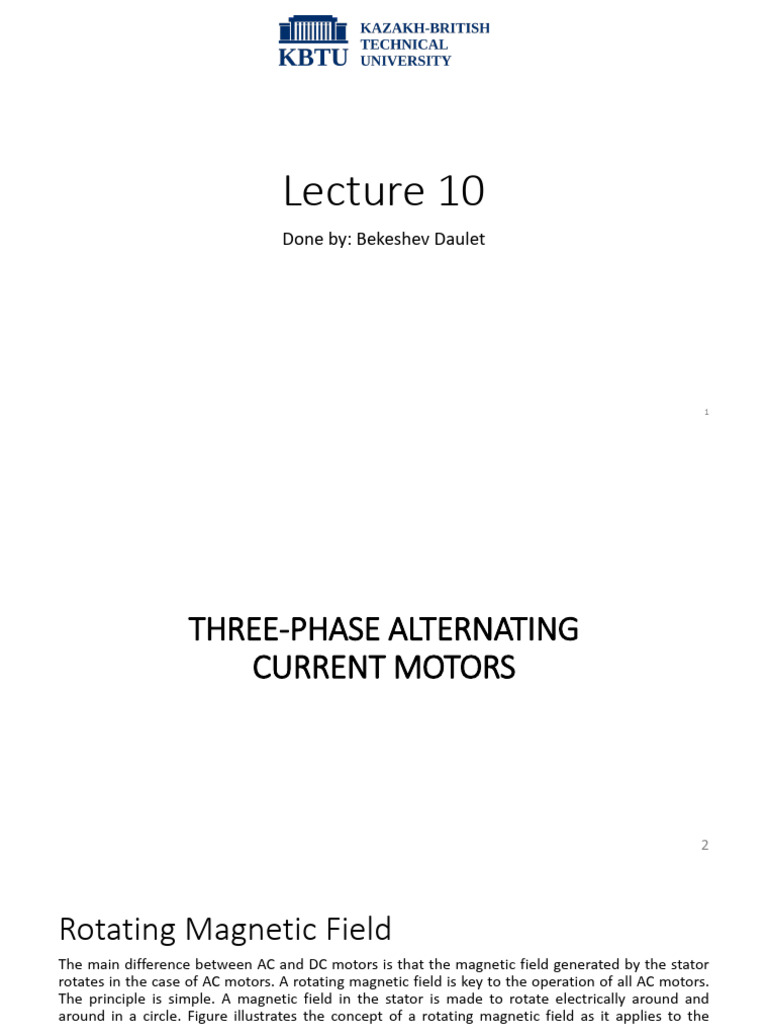 Three-Phase AC Motors Overview | PDF | Electric Motor | Magnetism