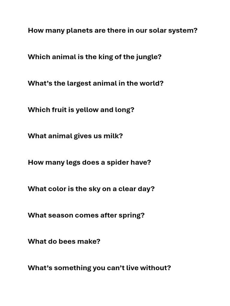Fun Facts and Trivia Questions | PDF