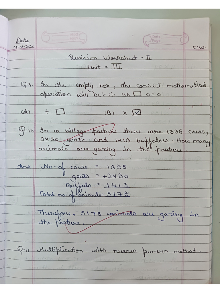 Math Revision Worksheet - II | PDF