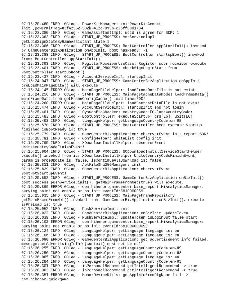 GameCenter Initialization Log Analysis | PDF | Web Development ...