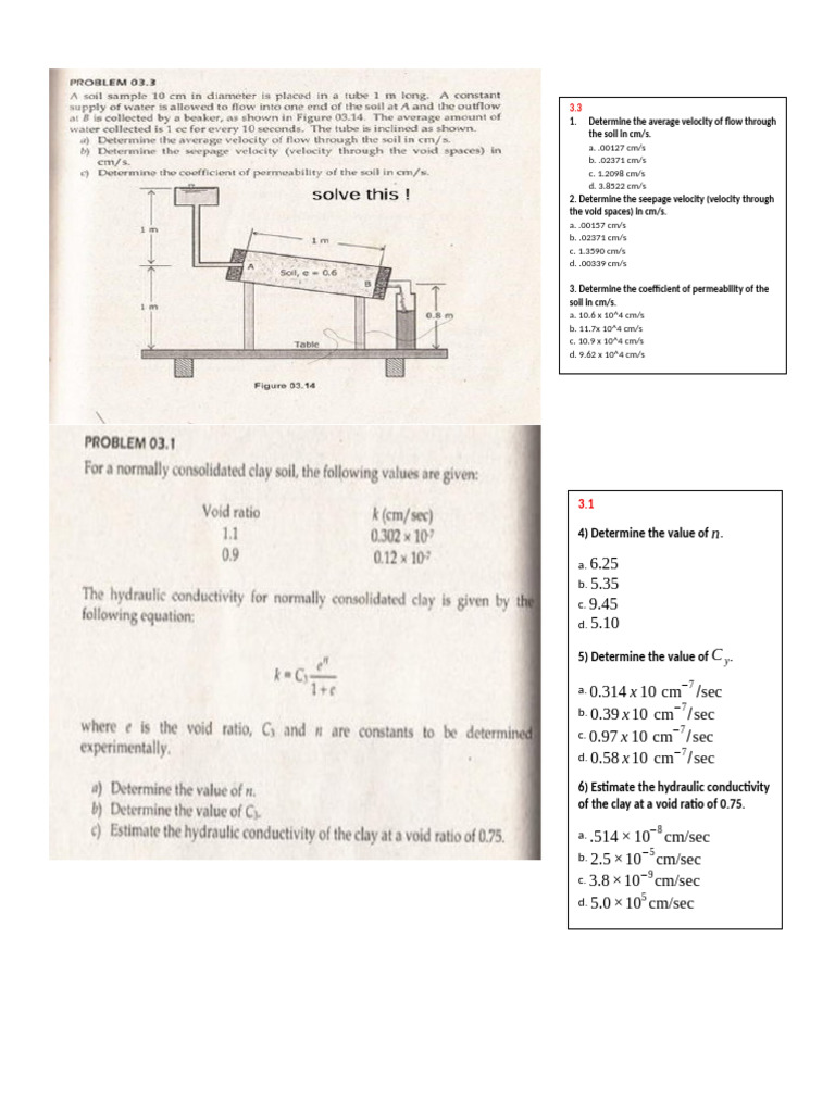 Soil Flow and Permeability Calculations | PDF | Density | Horticulture