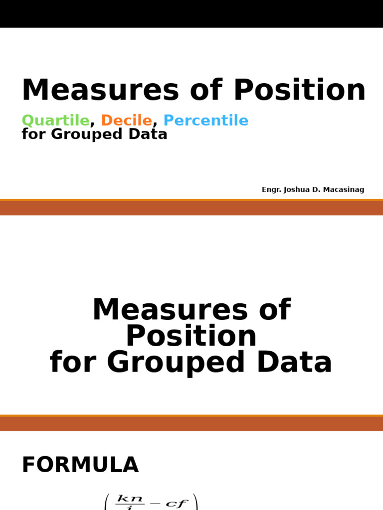 Measures of Position for Grouped Data | PDF | Percentile | Quartile