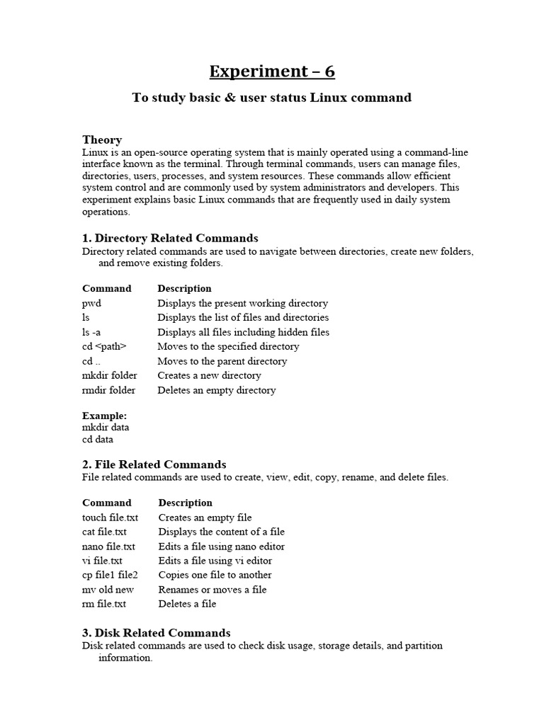 Essential Linux Command Guide | PDF | Computer File | Control Flow