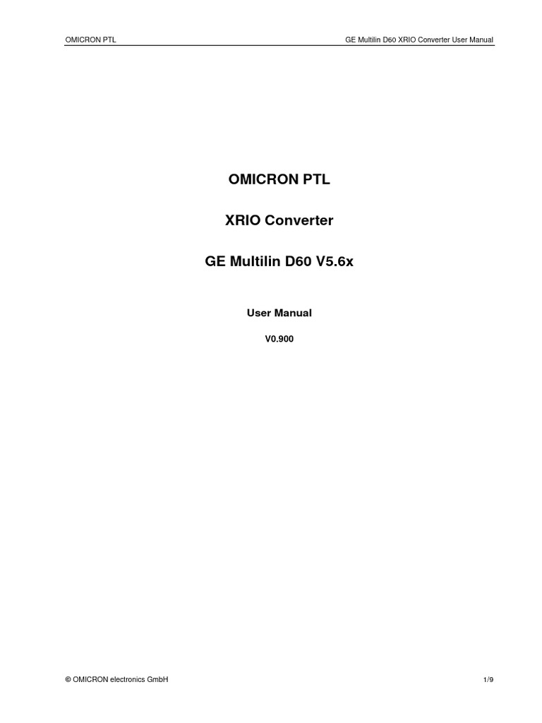 GE Multilin D60 XRIO Converter Manual | PDF | Parameter (Computer ...
