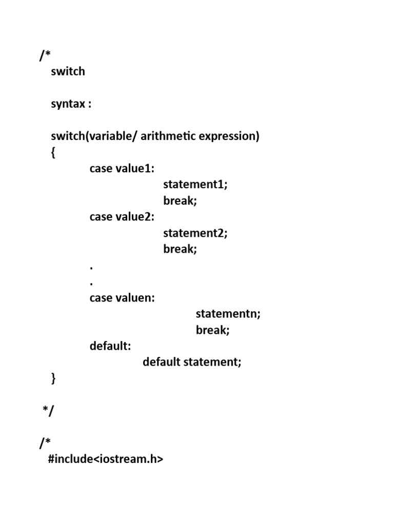 C++ Programs Based On Switch and Conditional Operator | PDF | Computer ...