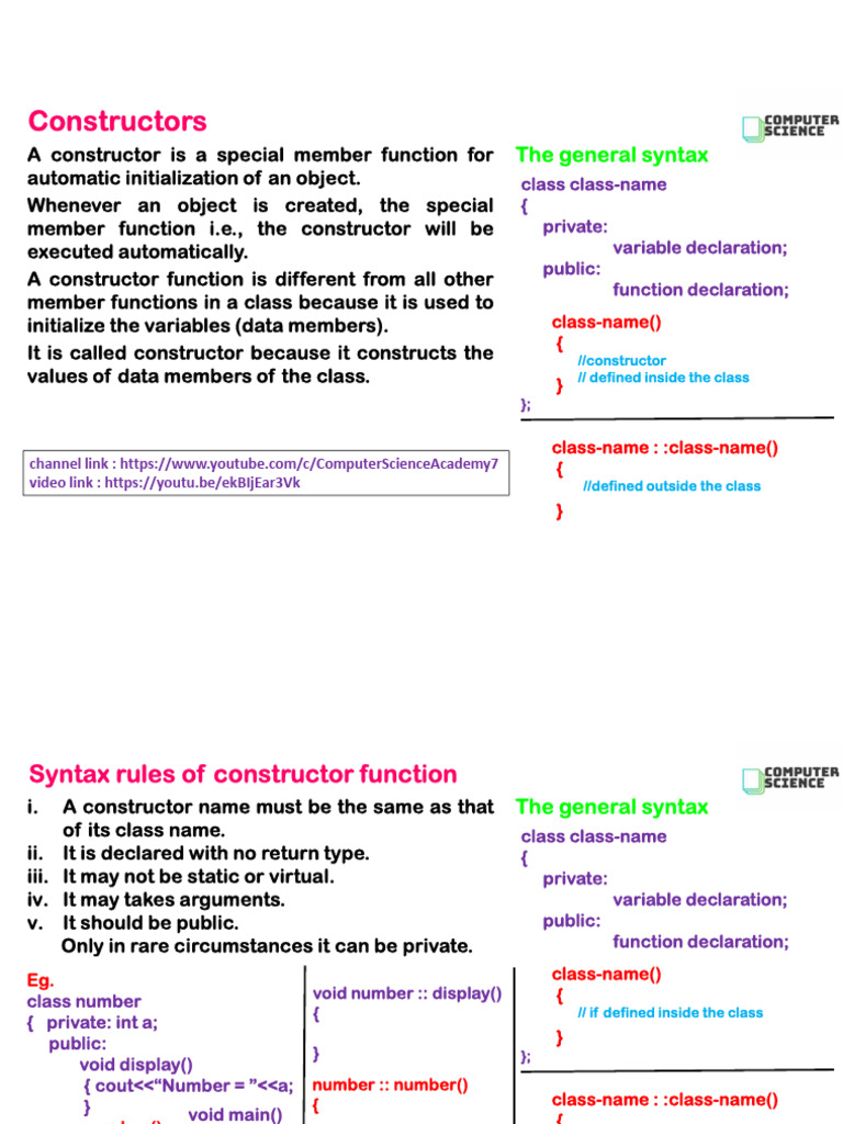 Understanding Constructors and Destructors | PDF | Programming ...