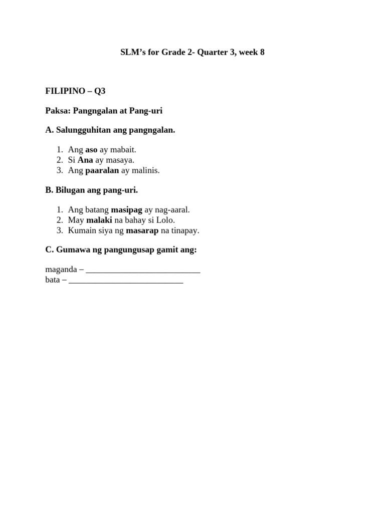Slms For Grade 2 | PDF