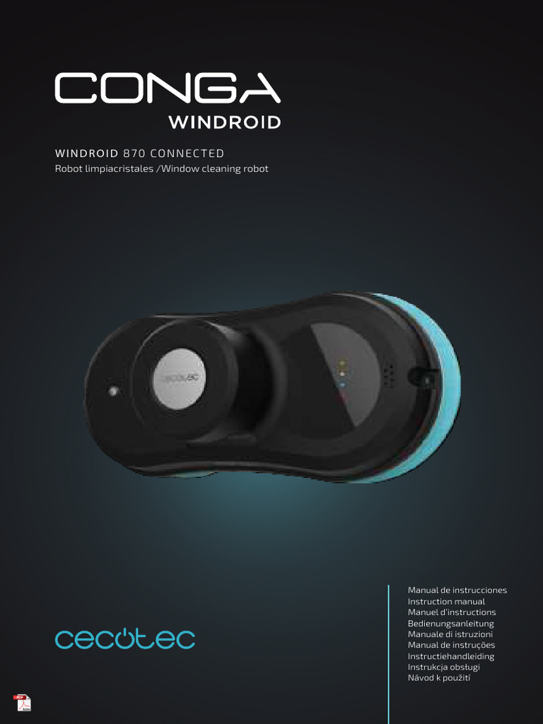 Manual de uso Robot Limpiacristales Windroid 870 | PDF | Cargador de ...
