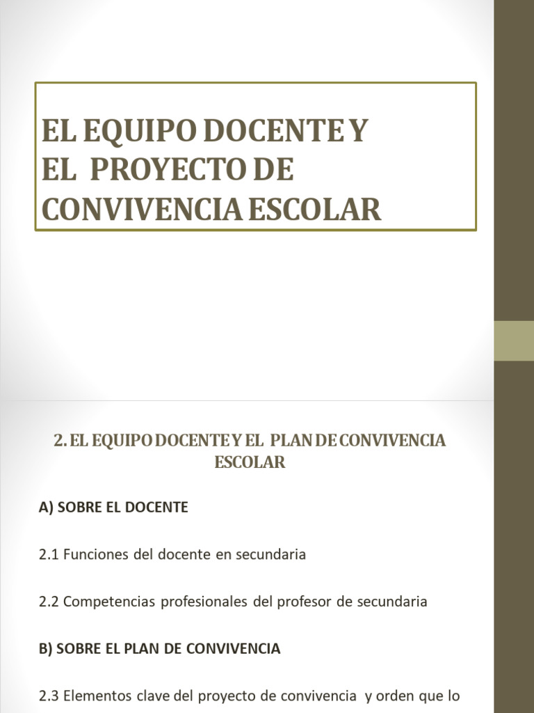Funciones del Docente en Convivencia Escolar | PDF | Maestros | Plan de ...