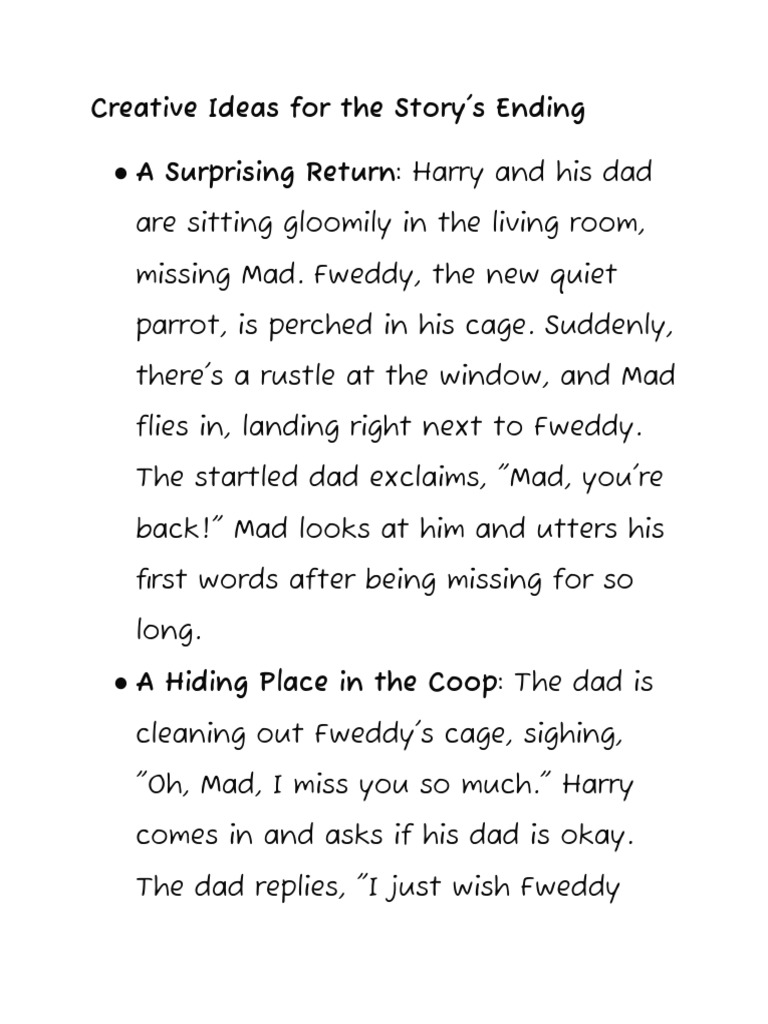 Creative Ideas For The Story's Ending | PDF