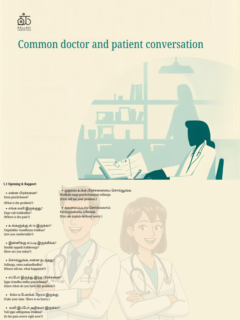 Common Doctor and Patient Conversation | PDF