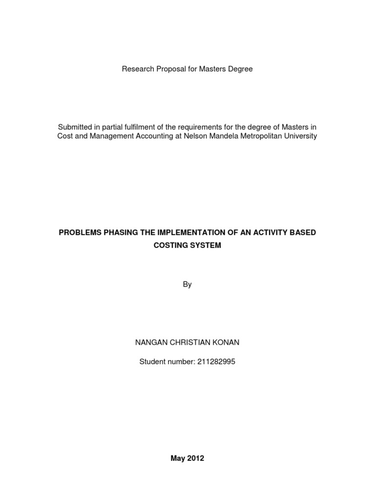 Research Proposal For Masters Degree v.1.3 | PDF | Business