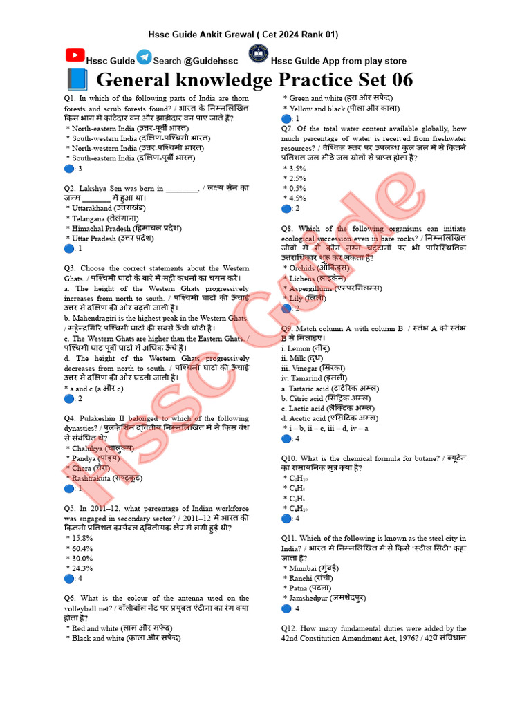 GK Practice Set 06 | PDF