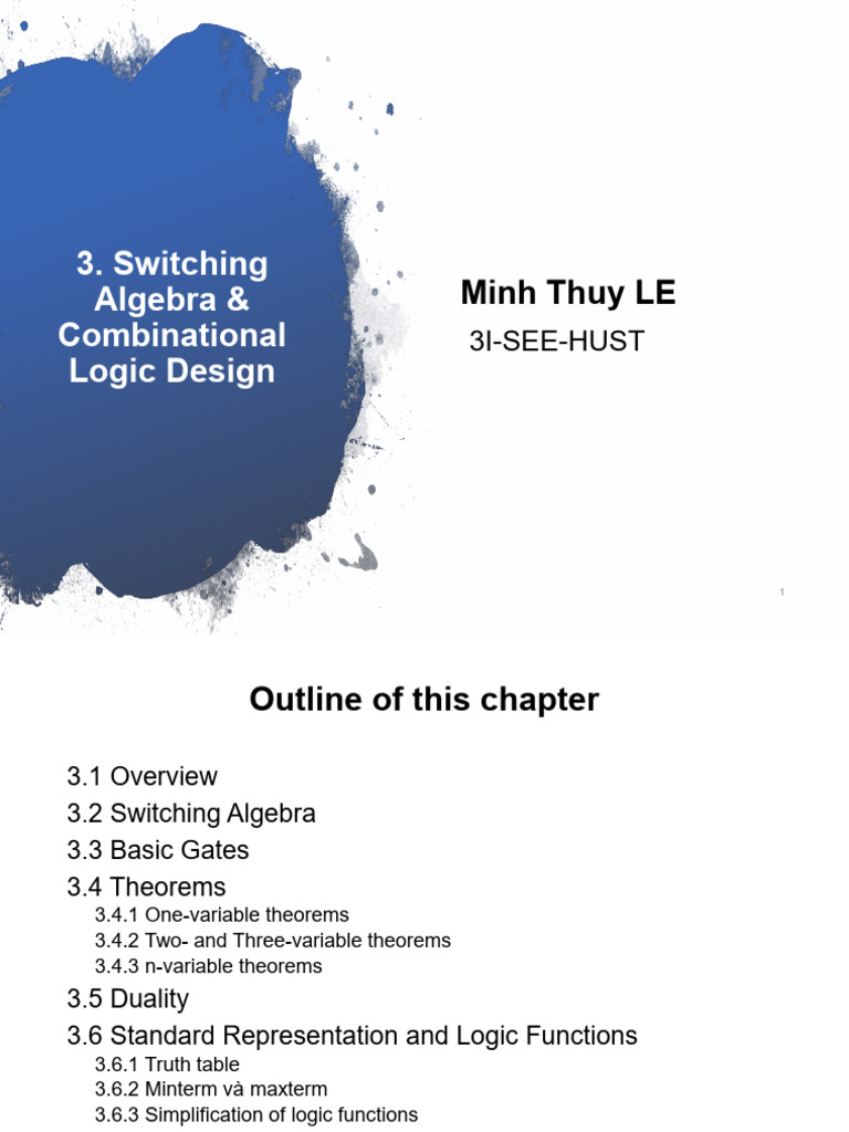 Switching Algebra and Logic Design Guide | PDF | Logic Gate ...