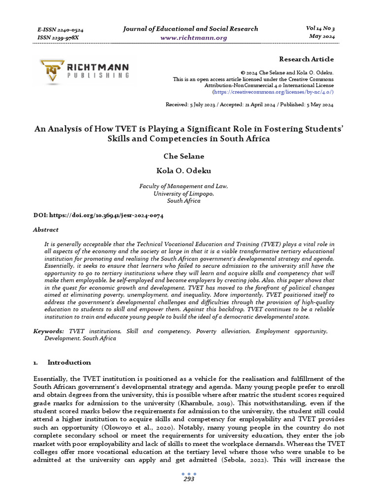 TVET's Impact on Skills in South Africa | PDF | Vocational Education ...